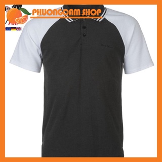 [100% cotton] Áo Thun PIERRE Cardin Raglan Polo Mens Cao Cấp (Back/White - Size EU - UK )