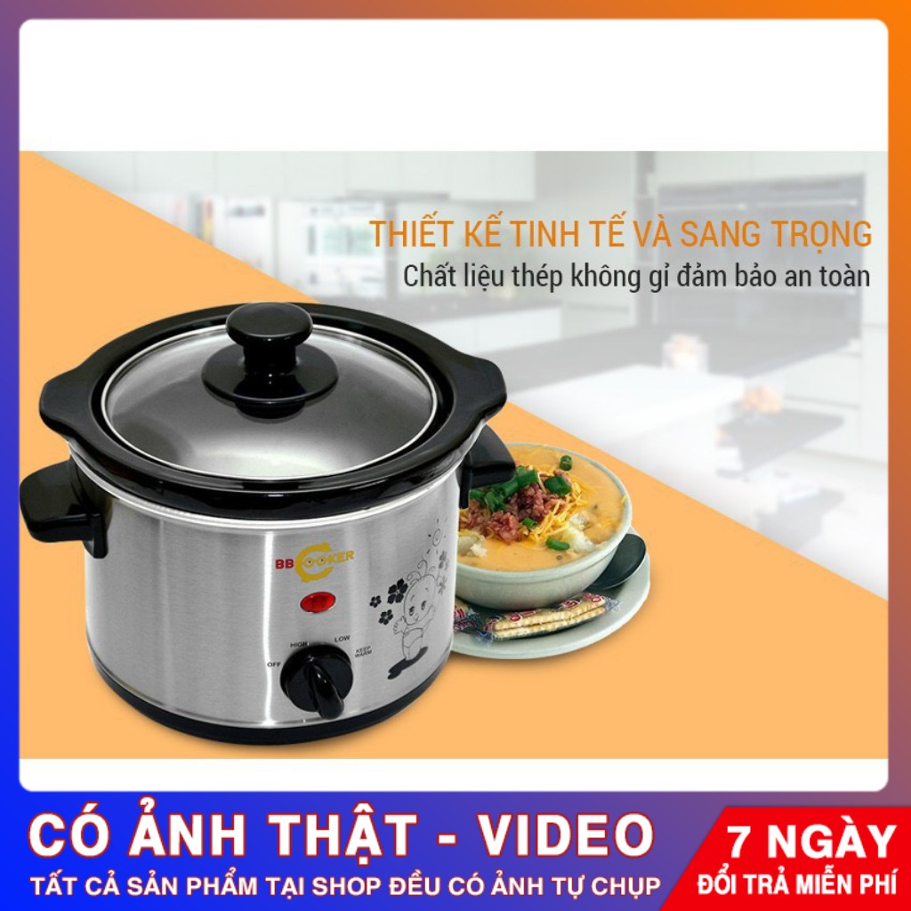 Nồi Nấu Cháo Đa Năng BBCooker BS15 – 1.5 Lít – Nồi Nấu Cháo Chậm – Nồi Nấu Dinh Dưỡng – Chính Hãng – Bảo Hành 12 tháng