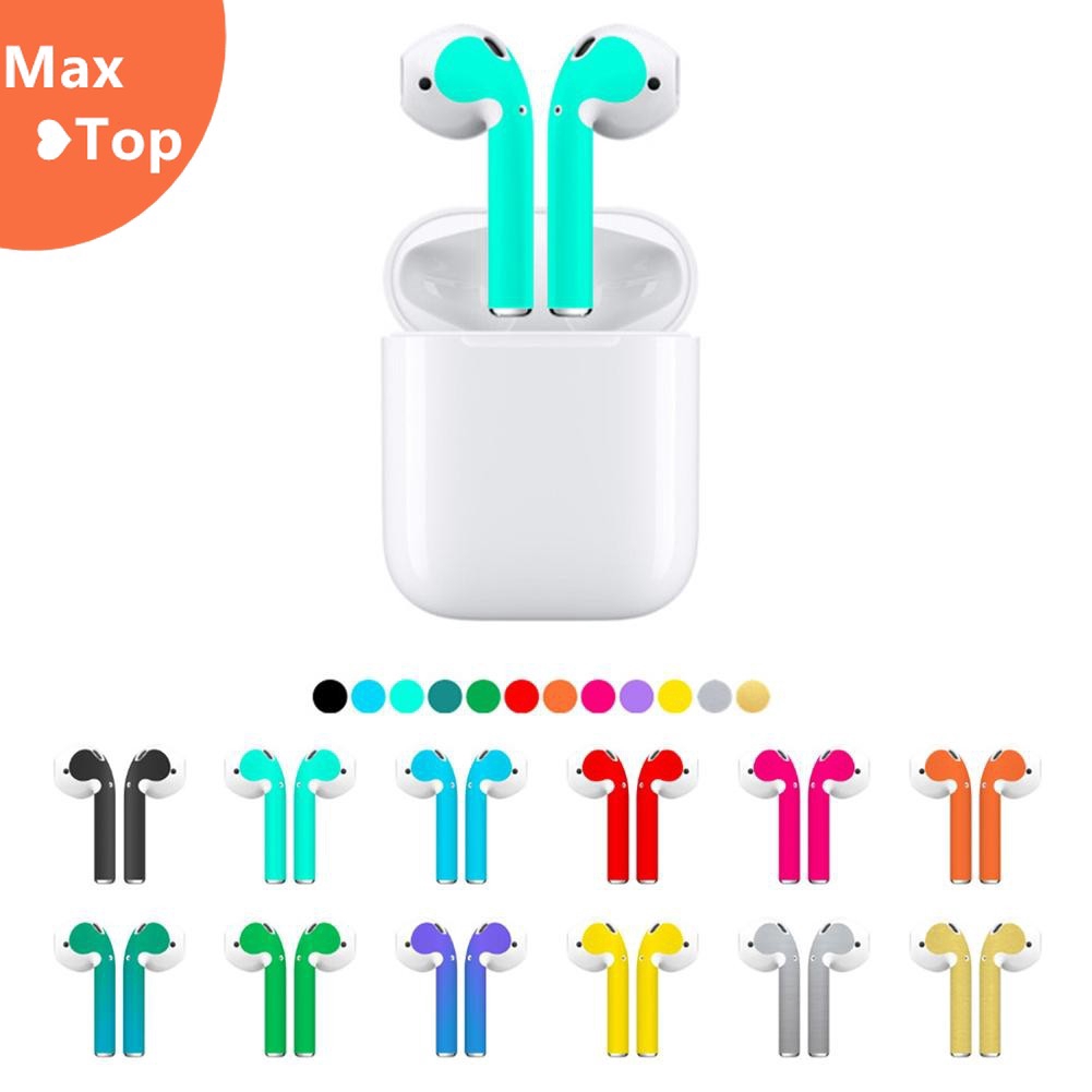 [cod] Airpods Headset Sticker Simple Apple Headset Box Solid Color Bluetooth Wireless Headset Dustproof Sticker