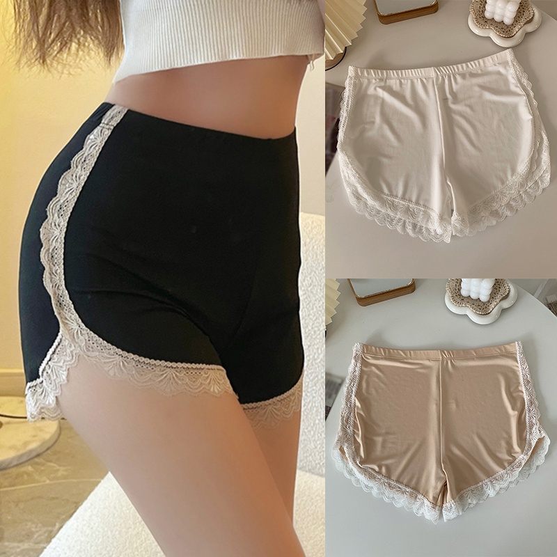 Quần Bảo Hộ Ba Điểm Phối Ren Co Giãn Chống Nhìn Trộm Thời Trang Mùa Hè Cho Nữ