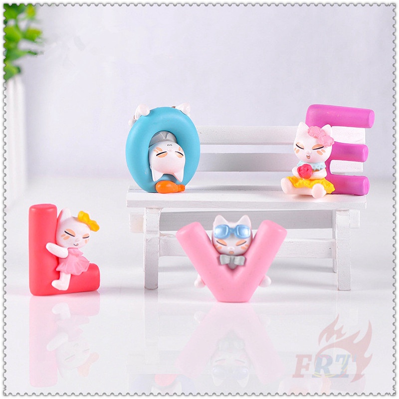 Bộ 4 Món Đồ Thời Trang Cá Tính ❁ Mèo &quot;Tình Yêu&quot; - Đồ Trang Trí ❁ Hồ Cá Mini Trang Trí Bàn Làm Việc