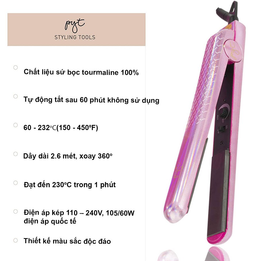 Máy Ép Tóc PYT Ceramic Styling Tool Lazer Print Đa Năng 2 Trong 1 Kết Hợp Kẹp Và Uốn Tóc