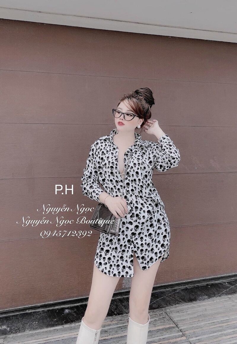 [Mã FAMARAL1 giảm 10K đơn 50K] áo sơ mi nữ form rộng kiểu hàn họa tiết 5D cá tính dáng thụng sexy | BigBuy360 - bigbuy360.vn