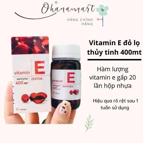 Vitamin E đỏ Nga Mirrolla  400mg 30 viên  ; Viên uống E đỏ nga  đẹp da, chống lão hóa, tốt cho mắt