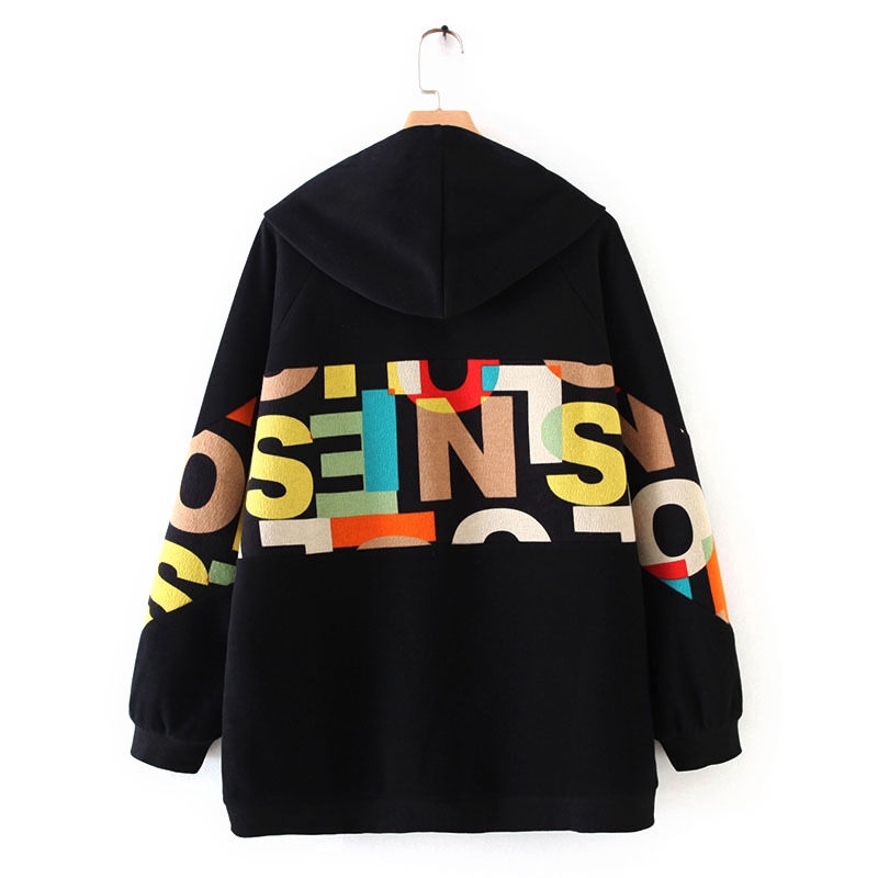 Plus Size Women's Letter Cartoon Printed Hoodies Hooded Long Sleeve Spring Autumn Sweatshirts Oversized Outerwear | BigBuy360 - bigbuy360.vn