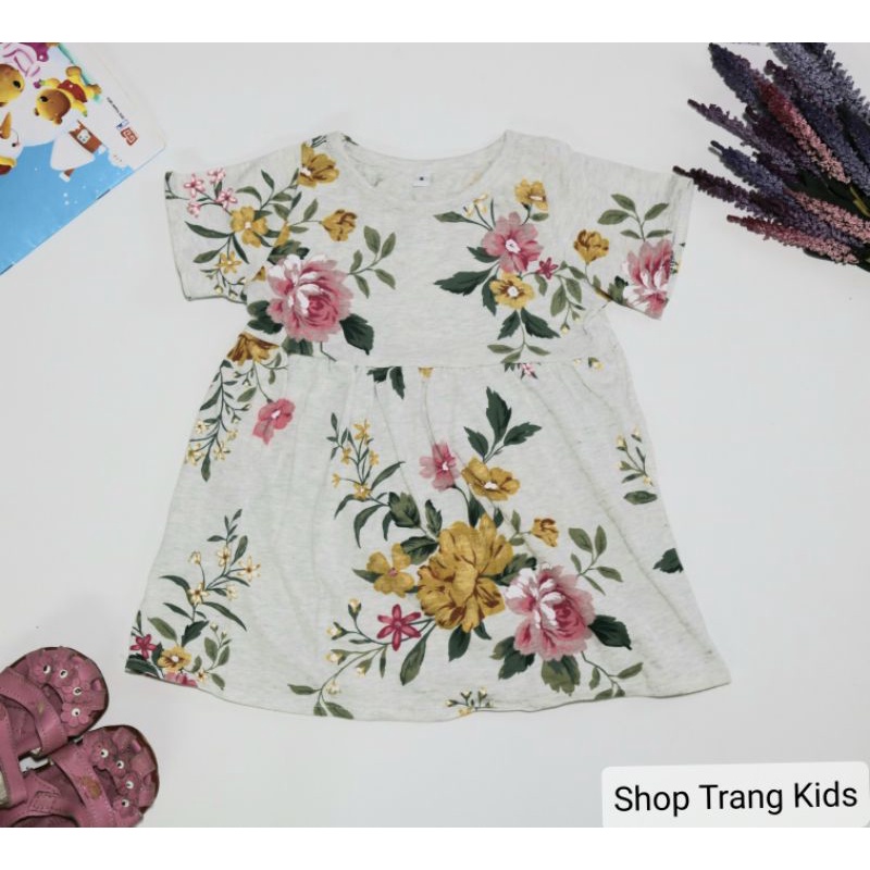Sỉ, lẻ váy cotton 2 chiều ngắn tay cho bé gái