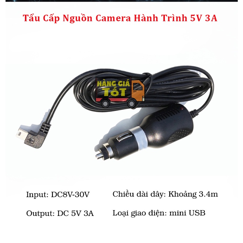 Tẩu Cấp Nguồn Camera Hành Trình 5V 3A