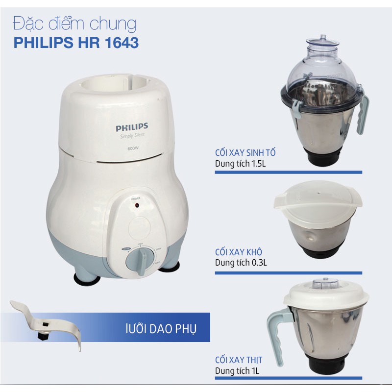 Máy xay sinh tố đa năng Philips HL1643