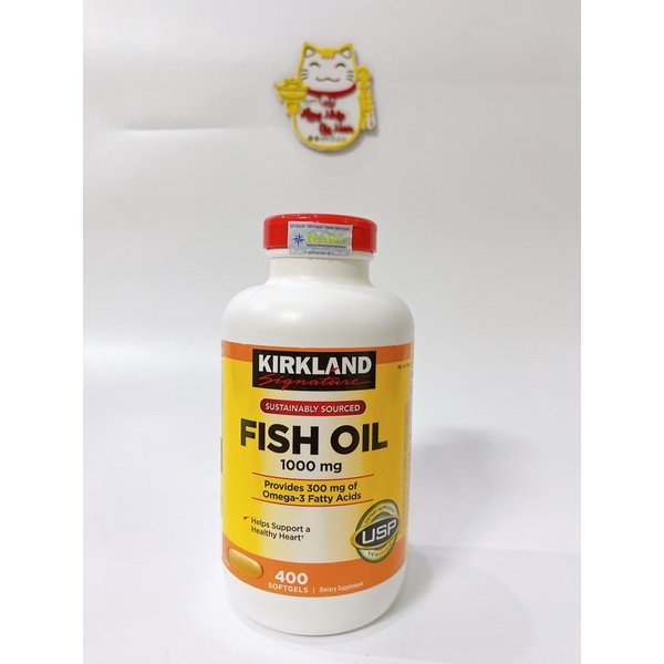 Viên uống dầu cá fish oil 400 viên kirkland mỹ date 2024