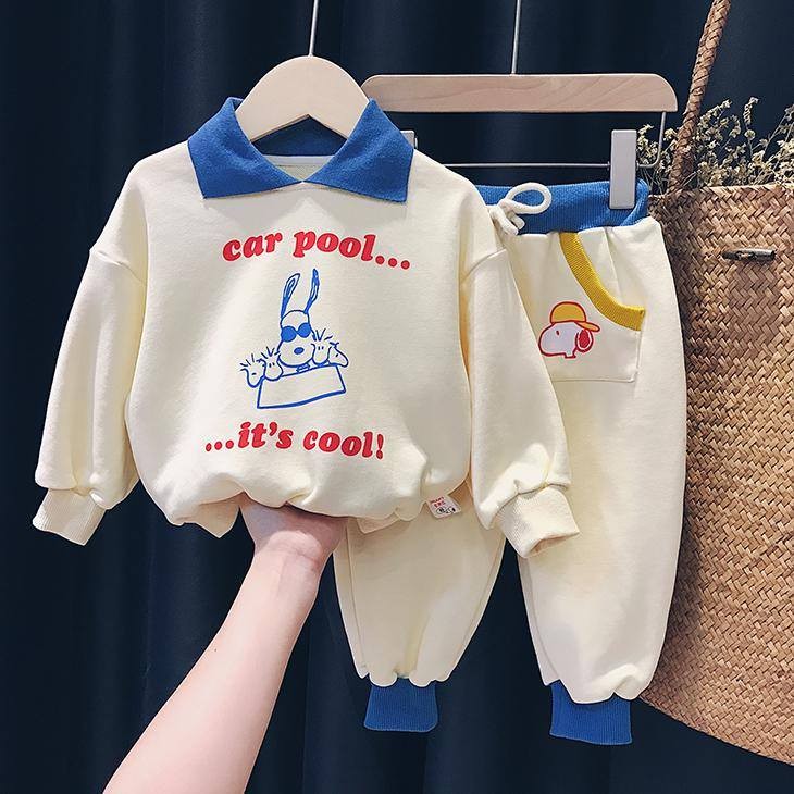 Bộ Nỉ Dài Tay Cho Bé Trai Và Bé Gái, Bộ Bam Bam Chất Da Cá Cao Cấp Cho Bé Từ 6 - 27kg Kids House