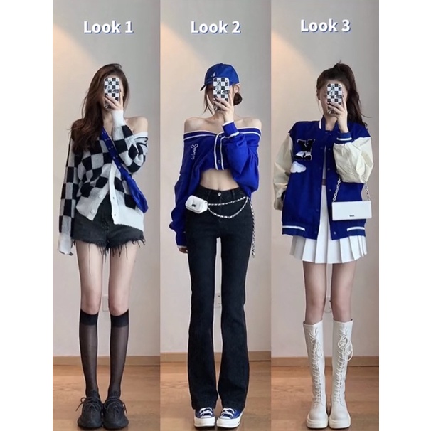 Áo khoác len mỏng- Quần jeans ống loe