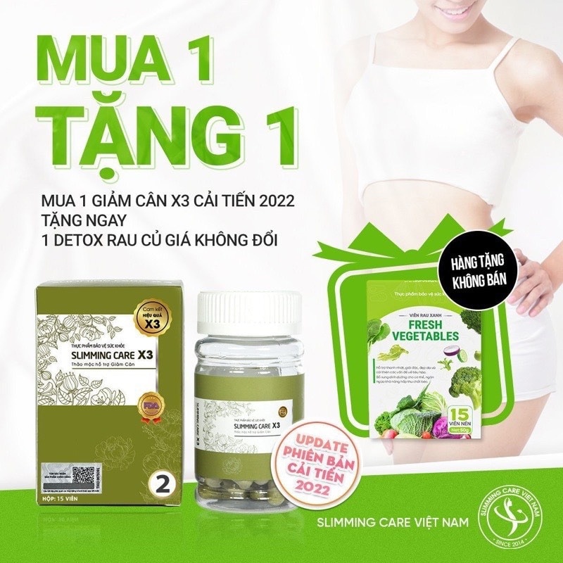 Slimming Care x3 mẫu mới trà giảm cân cấp tốc nhanh viên uống thảo mộc không phải thuốc giảm cân