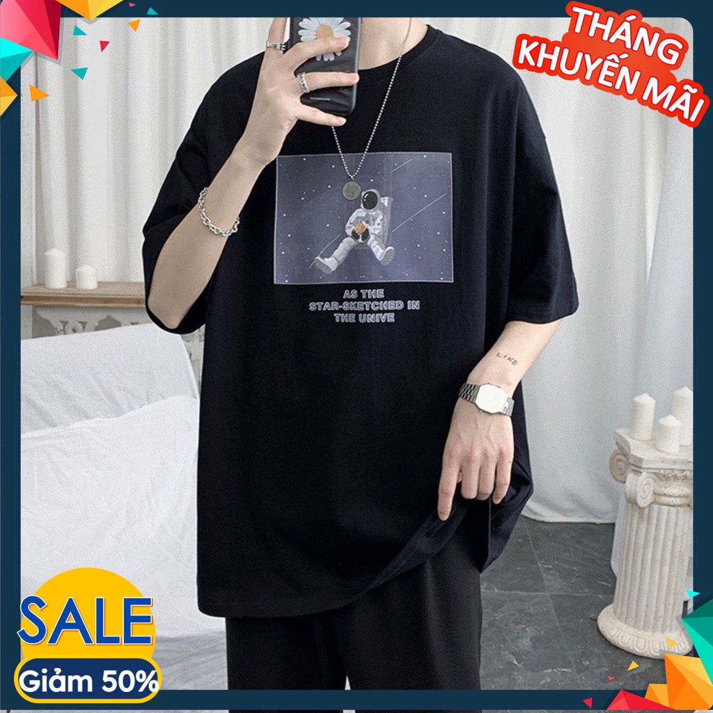 Áo thun tay lỡ nam nữ form rộng ,Áo phông nữ nam ovesize chất cotton siêu đẹp unisex Phi Hành Zza A83
