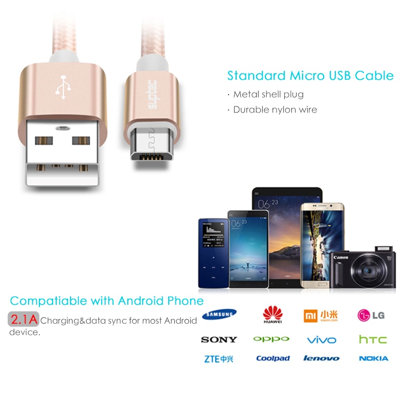 Dây Cáp Sạc Dữ Liệu Micro Usb 2m / 3m Cho Samsung A5 J7 S7 S6 Huawei Xiaomi Sony