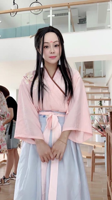 Tóc thẳng ngôi giữa màu đen 70cm