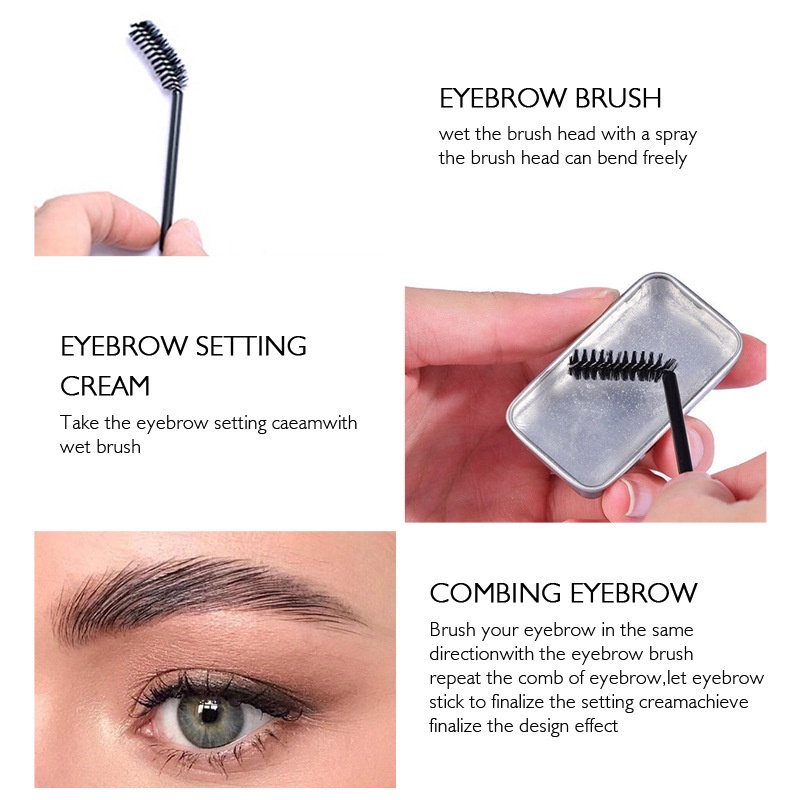 Kiss BEAUTY Gel Định Hình Lông Mày 3D Trong Suốt Chống Thấm Nước Chống Nhòe Lâu Trôi Kèm Cọ Tiện Dụng