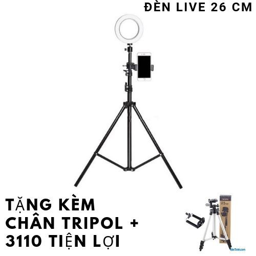 đèn livestream tiện ích dài 26 cm - hàng cao cấp + tặng kèm chân quay tripol