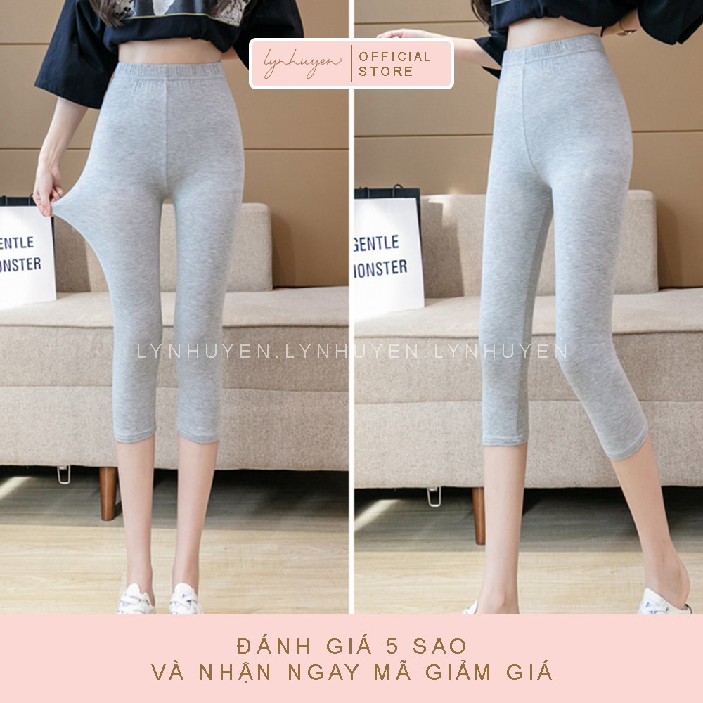 Quần Legging Lửng Ngố Nữ Nâng Mông Cạp Cao Lynhuyen - 2 Màu - Q006
