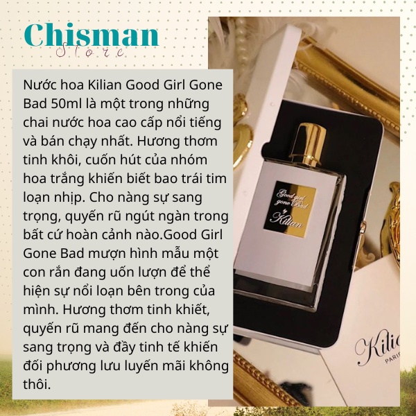 Nước hoa nữ  Kilian Good Girl Gone Bad 50ml - Mùi Hương Sang Trọng Quý Phái- Chisman