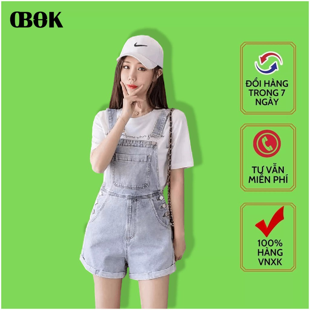 Yếm Short Jean Nữ OBOKFASHION, Yếm Bò Đùi Nữ Co Giãn Nhẹ, Phong Cách Thời Trang Hàn Quốc YSJN07 | BigBuy360 - bigbuy360.vn