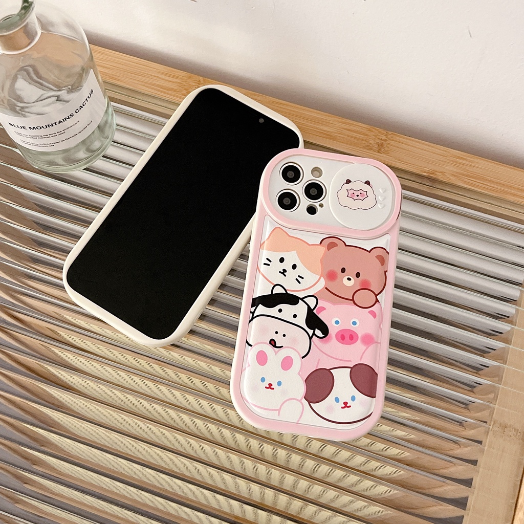 Ốp Điện Thoại Dẻo Họa Tiết Hoạt Hình Động Vật Kèm Dây Đeo Chống Rơi Cho iPhone 14 14pro max 13 12PRO max 11pro max