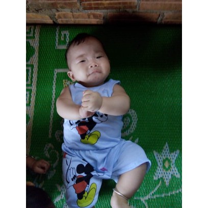 HÀNG LOẠI 1: Set 5 bộ gấu nâu sát nách cotton 2 chiều