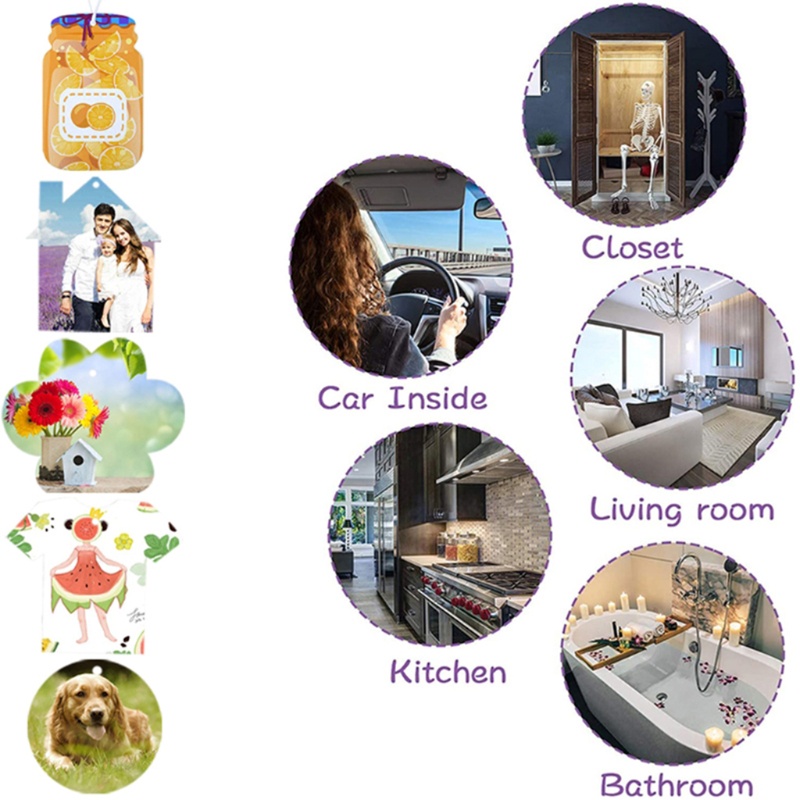 Set 30 Tấm Nỉ Trắng Làm Mát Không Khí Kèm 30 Túi Thơm Treo Xe Hơi