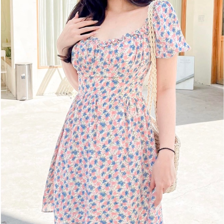 Đầm NARCY - Đầm cúp ngực tay phồng
