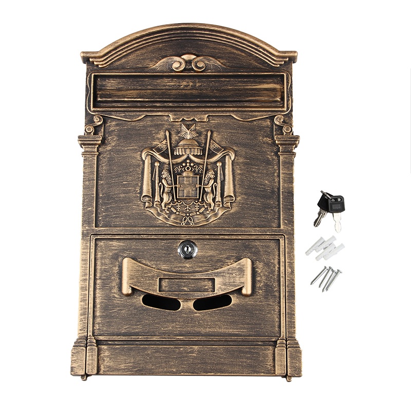 Hộp Thư Bằng Thép Không Gỉ Gắn Tường Có Khóa Chữ El: Đồng