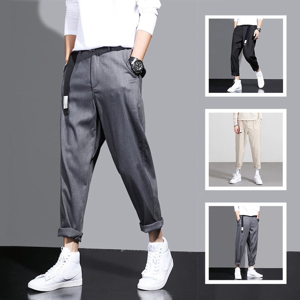 Quần Baggy Nam Kiểu Quần Tây Âu Chinos Trơn Đơn Giản Mặc Kiểu Xắn Gấu ZENKODLMEN JOGGER NAM 9000066C