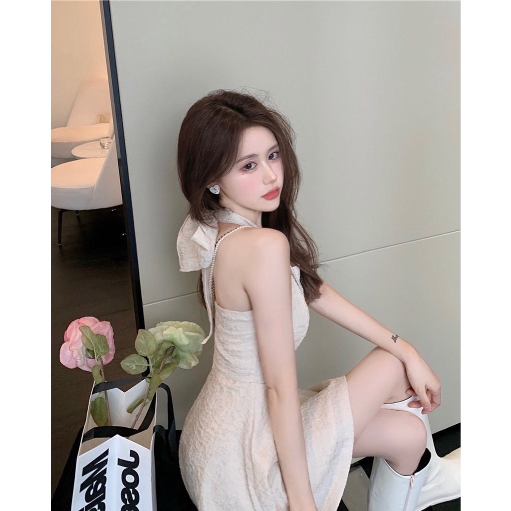 Đầm cột kiểu yếm kem chất xốp | Myung Official | BigBuy360 - bigbuy360.vn