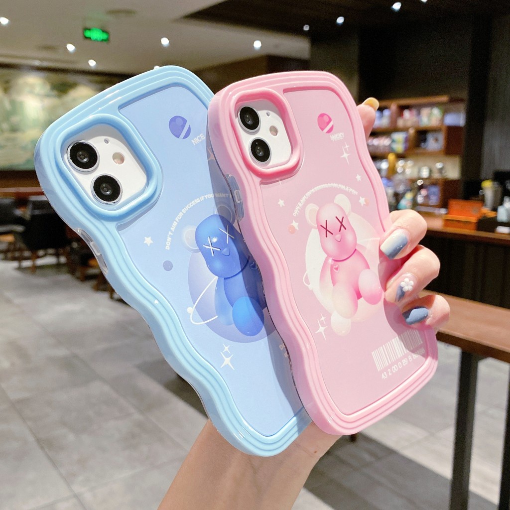 Ốp Điện Thoại Trong Suốt Họa Tiết Gợn Sóng 2 Trong 1 Cho iphone 13 12 pro max 11 XS X XR 7 8 plus 13-7P