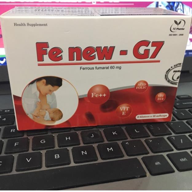 Fe New G7 Bổ sung sắt, acid folic, vitamin B12 cho mẹ bầu