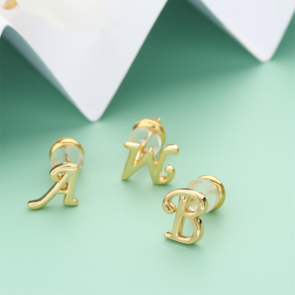 ORIENTLII Bông Tai Chữ Mạ VàNg 18K Sang TrọNg