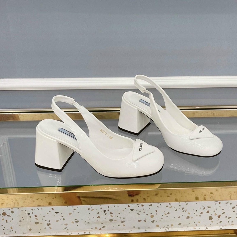 BÁN SỈ SLL GIÀY SANDAL NỮ CÔNG SỞ BÍT MŨI PRAADA GÓT VUÔNG 5p