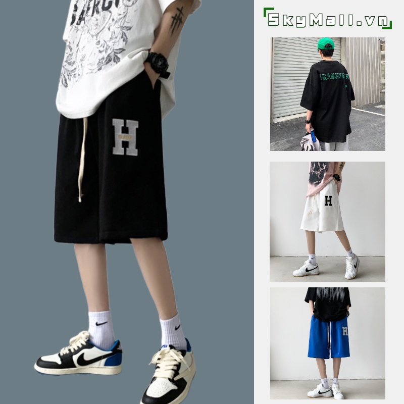 Quần ngắn ống rộng Trơn Màu Thời Trang Hàn Quốc Dành Cho Nam