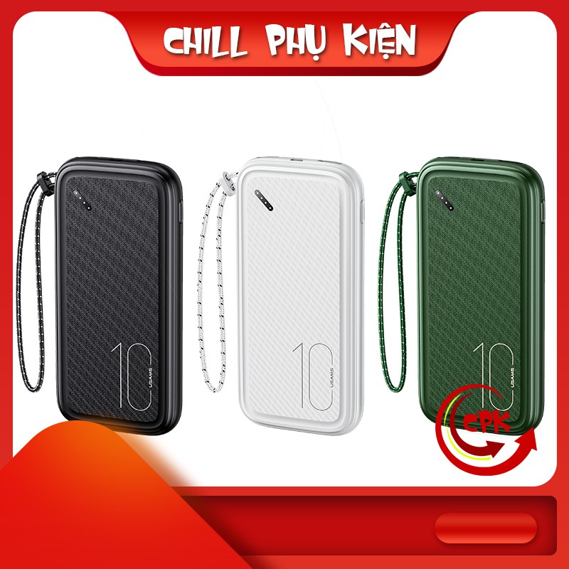 Pin dự phòng 10.000mAh US-CD150 PB56 - Cổng USB kép cho phép sạc đồng thời 2 thiết bị - Đèn LED hiển thị nguồn điện