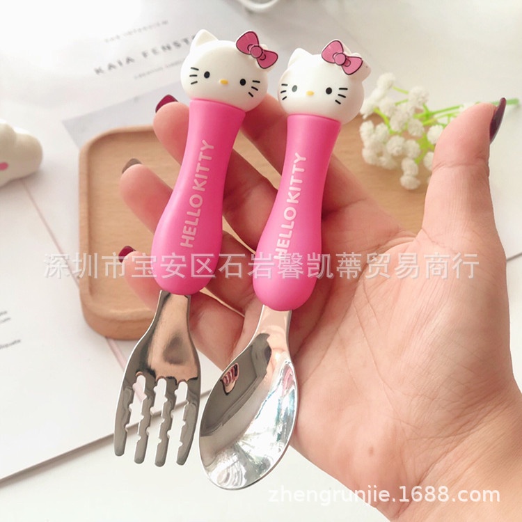 Bộ thìa dĩa cao cấp cho bé Hello Kitty
