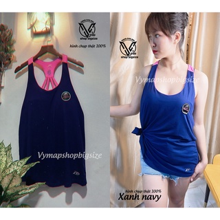 ÁO TẬP GYM NỮ - ÁO TANKTOP PHỐI 2 MÀU (đủ size 50-110kg)