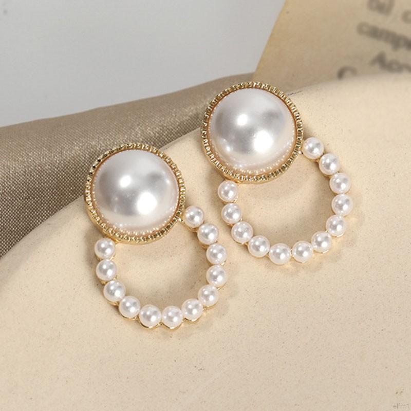 New Fashion Sweet Silver Needle Korea Simple And Versatile Pearl Elegant And Generous Earrings