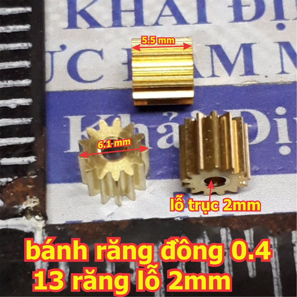 5 cái bánh răng đồng truyền động đầu trục lỗ 2mm / 2.3mm kde2628