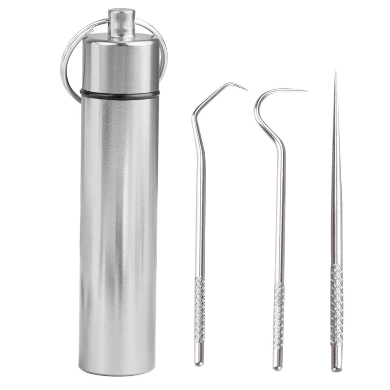 Set 3 Tăm Xỉa Răng Bằng Thép Không Gỉ Sử Dụng Nhiều Lần