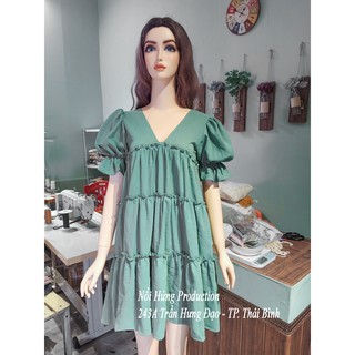 Bigsize váy đầm dáng suông babydoll hàn quốc đi biển bầu bí teen girl trẻ trung xòe form rộng bigsize