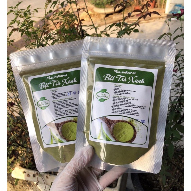 100g bột trà xanh đắp mặt nguyên chất, làm đẹp an toàn