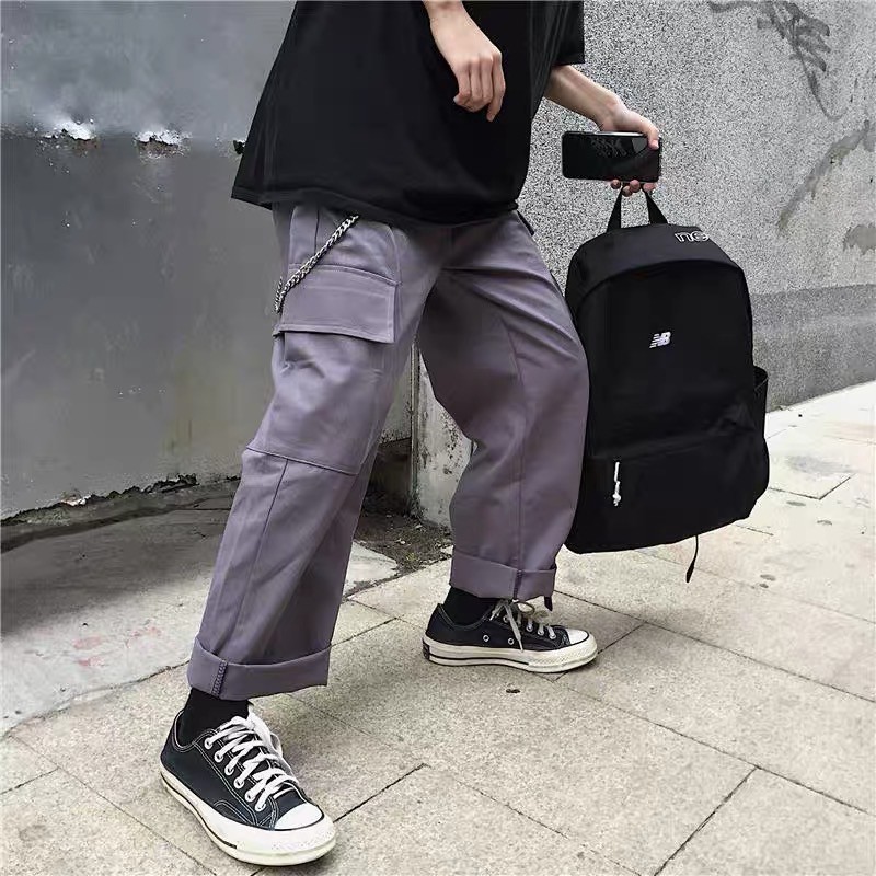 [ ORDER] Quần kaki box pant quần tây túi unisex ulzzang oversize street style Hàn Quốc - KHÔNG KÈM DÂY CHAIN