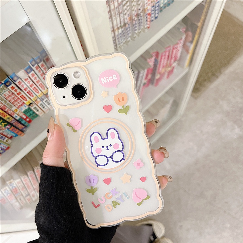 Ốp Điện Thoại Hình Thỏ Hoạt Hình Cho iphone 13Promax 12 / 11 / xs / 6 / 7 / 8 / PLUS / 14MAX