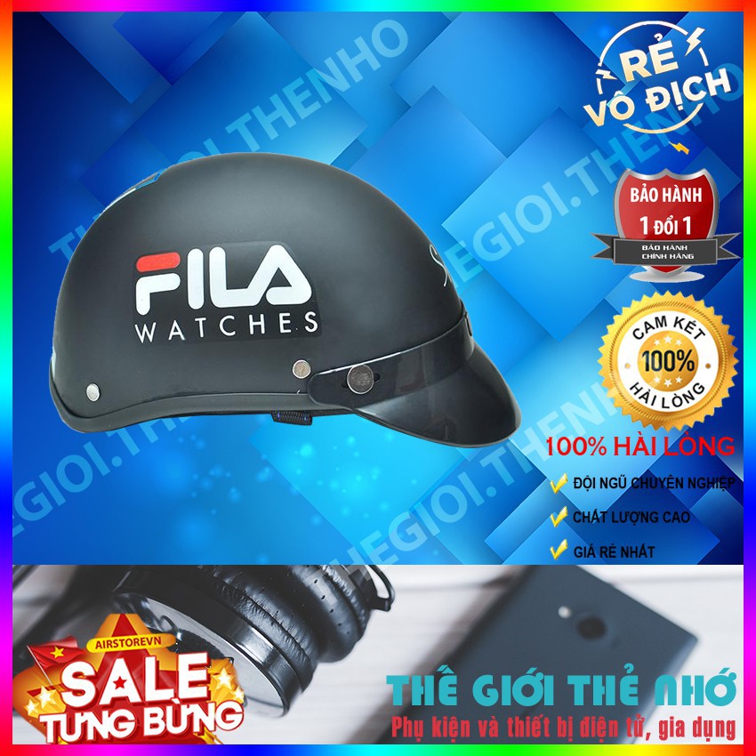 NÓN BẢO HIỂM FILA - MÀU ĐEN CỰC ĐẸP - HÀNG CHÍNH HÃNG