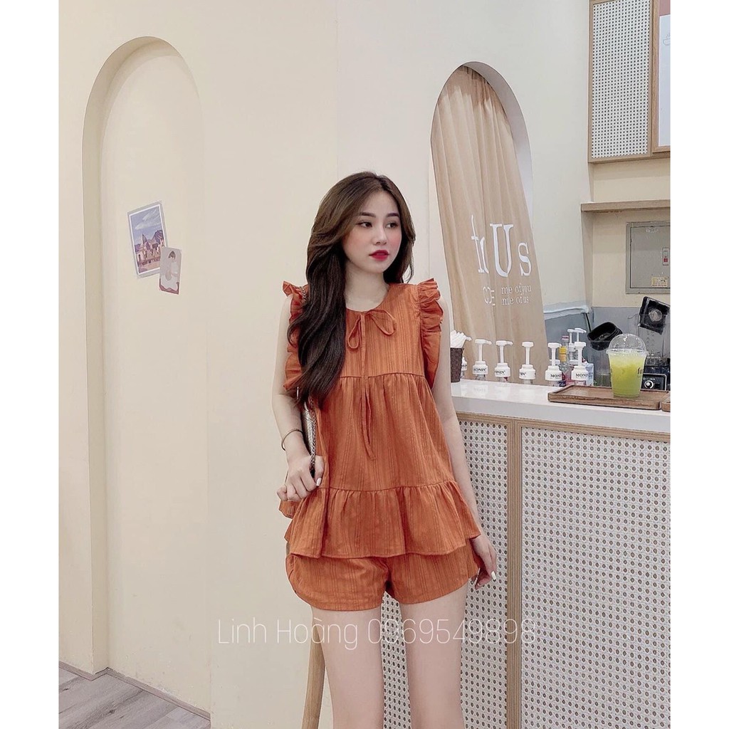 Set đồ nữ cá tính, set quần sóc áo quây đi chơi sang chảnh mùa hè đẹp 8A00148 | BigBuy360 - bigbuy360.vn