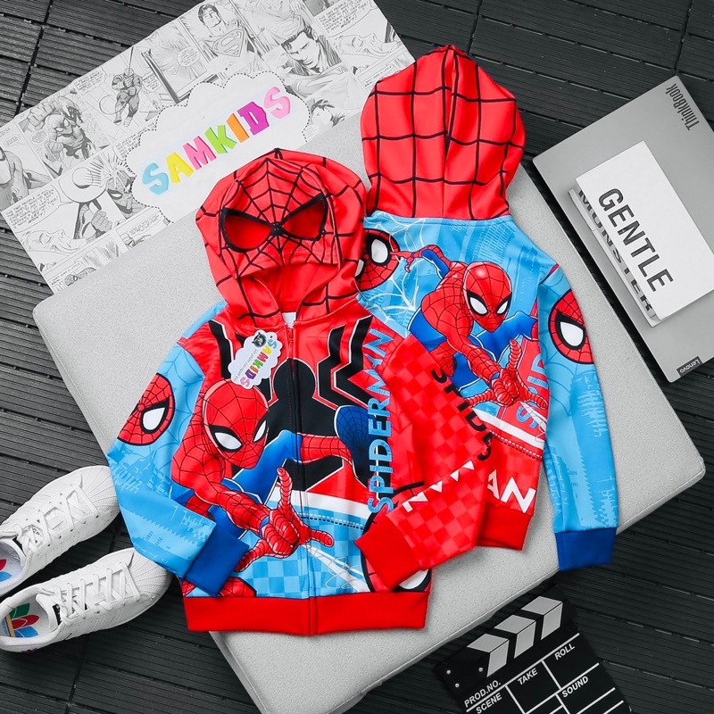 TẶNG KÈM GĂNG TAY / Áo khoác siêu nhân nhện 3D MẪU MỚI