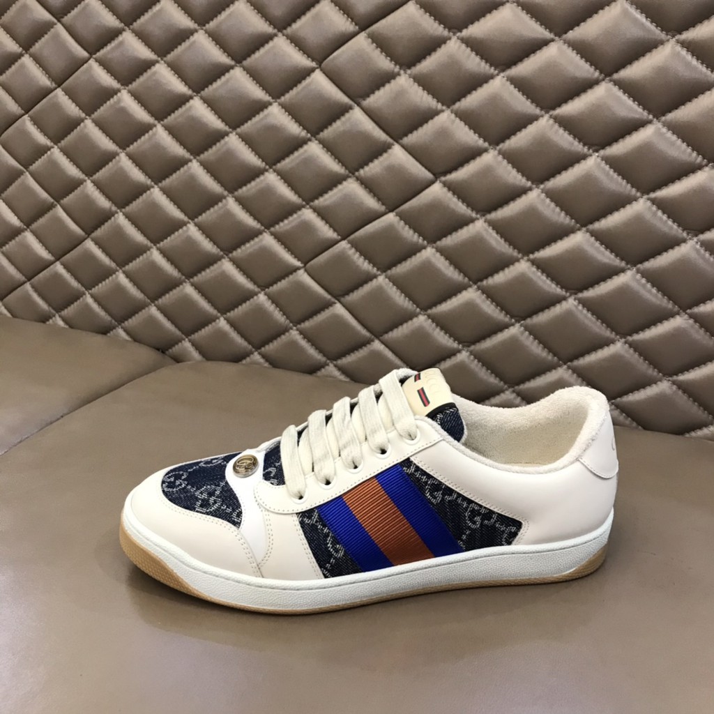 Giày sneakers nam da thật GUCCI GG GC thiết kế cổ điển, nhẹ nhàng